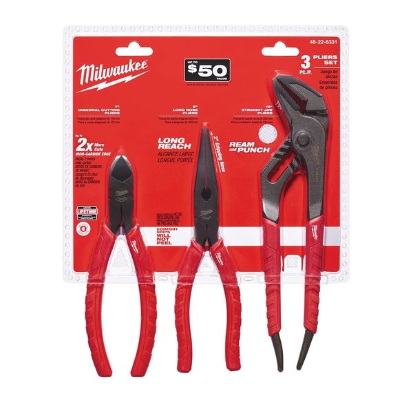 Milwaukee Tool 3-Piece Pliers Kit 48-22-6331